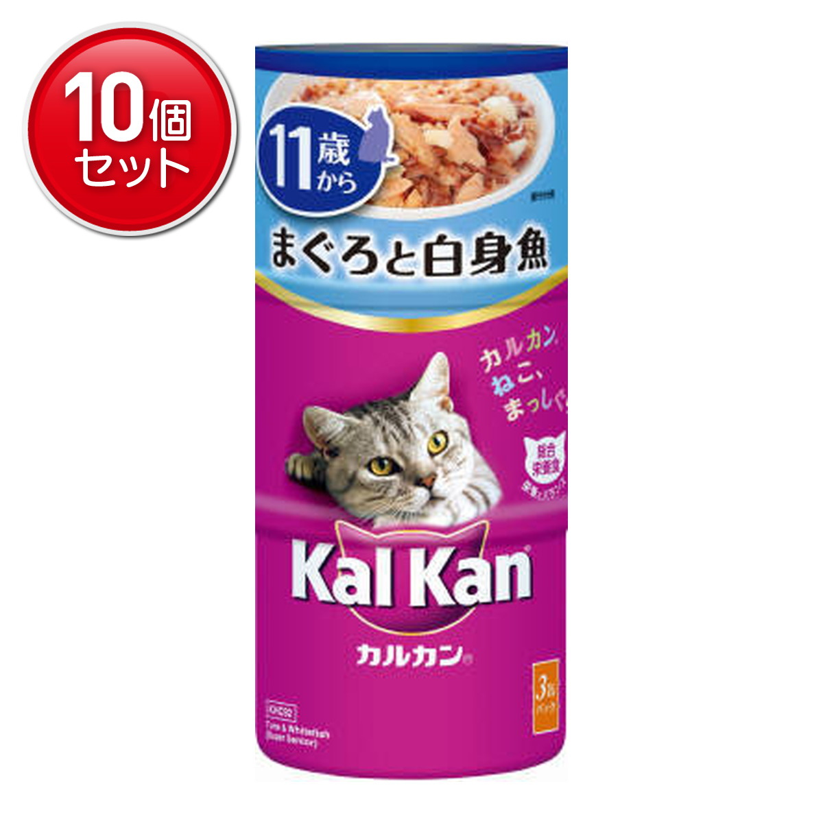 【最安挑戦！まとめ買い×10点セット】ＫＨＣ９２　カルカンハンディ缶　１１歳から　まぐろと白身魚　１６０Ｇｘ３Ｐ (4902397834724)
