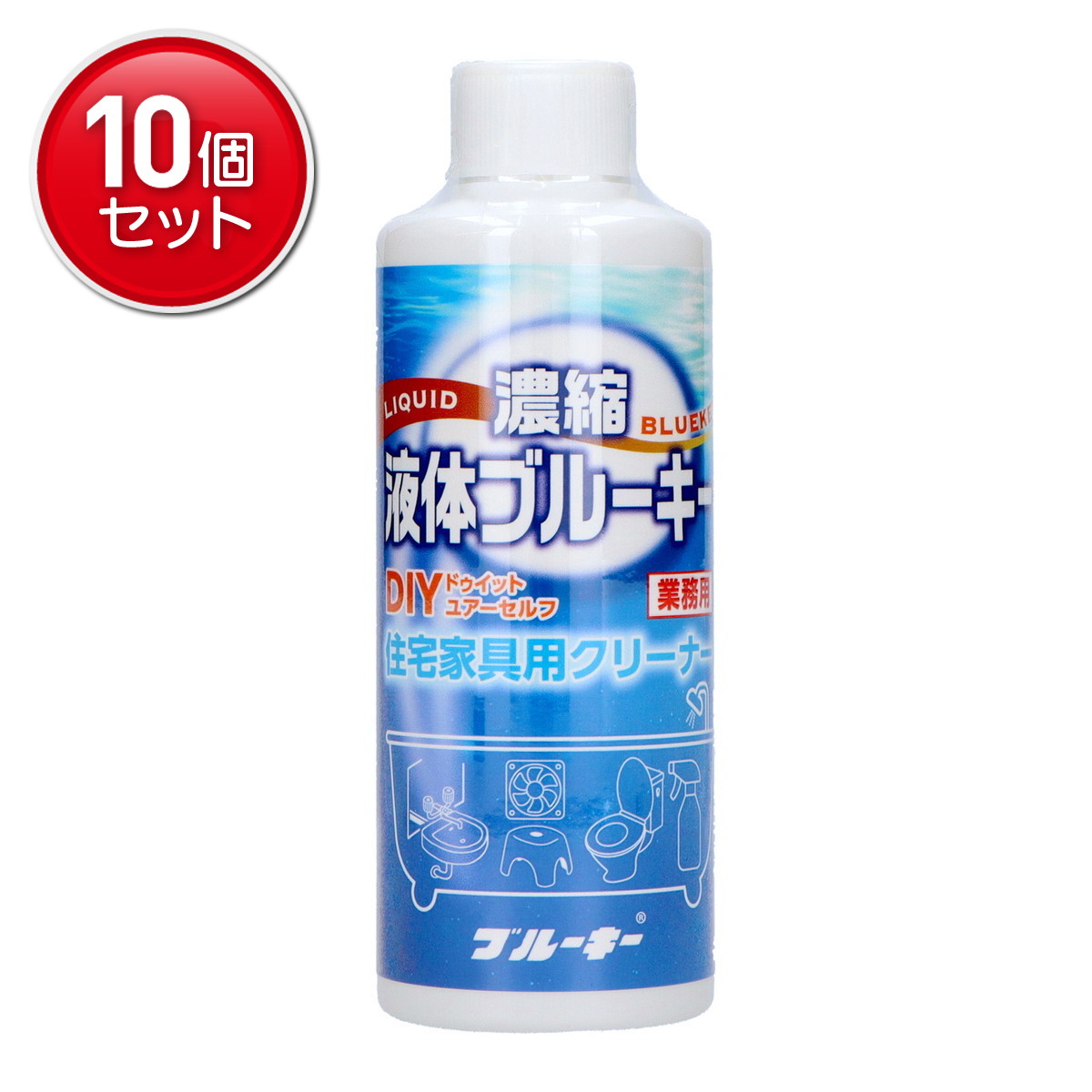 【最安挑戦！まとめ買い×10点セット】ブルーキー 濃縮 液体ブルーキー 住宅家具用クリーナー 200ml