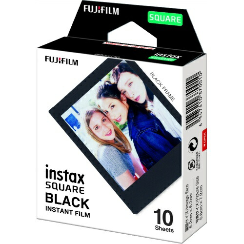 フジフイルム スクエアフィルム ブラックフレーム INSTAX SQUARE BLACK FRAME WW1 10枚入