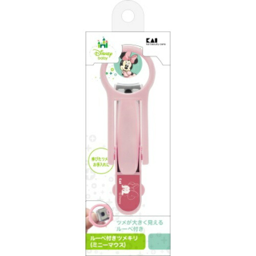【送料込・まとめ買い×7点セット】貝印 KK1488 ルーペ付き ツメキリ ミニーマウス 1本入