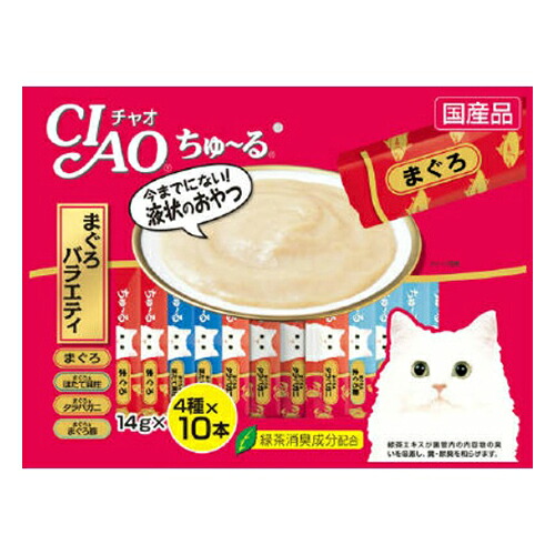 【送料込・まとめ買い×3点セット】いなば チャオちゅ~る まぐろ バラエティ 4種×10本入