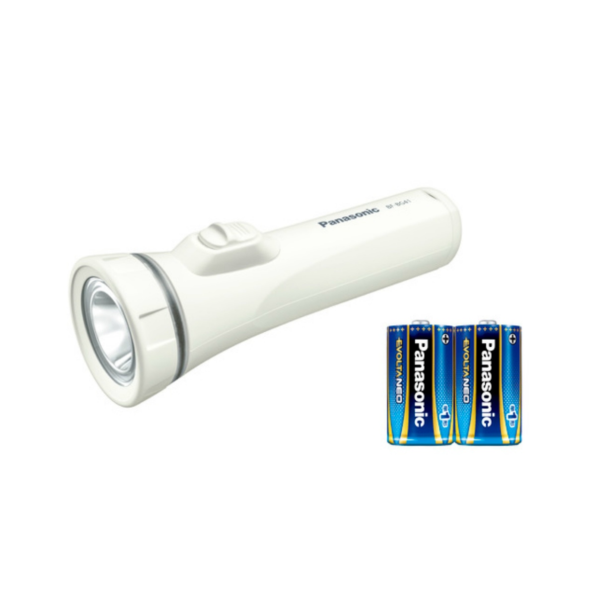 【送料込・まとめ買い×10点セット】パナソニック BF-BG41K-W 乾電池 エボルタNEO 付き LED 懐中電灯