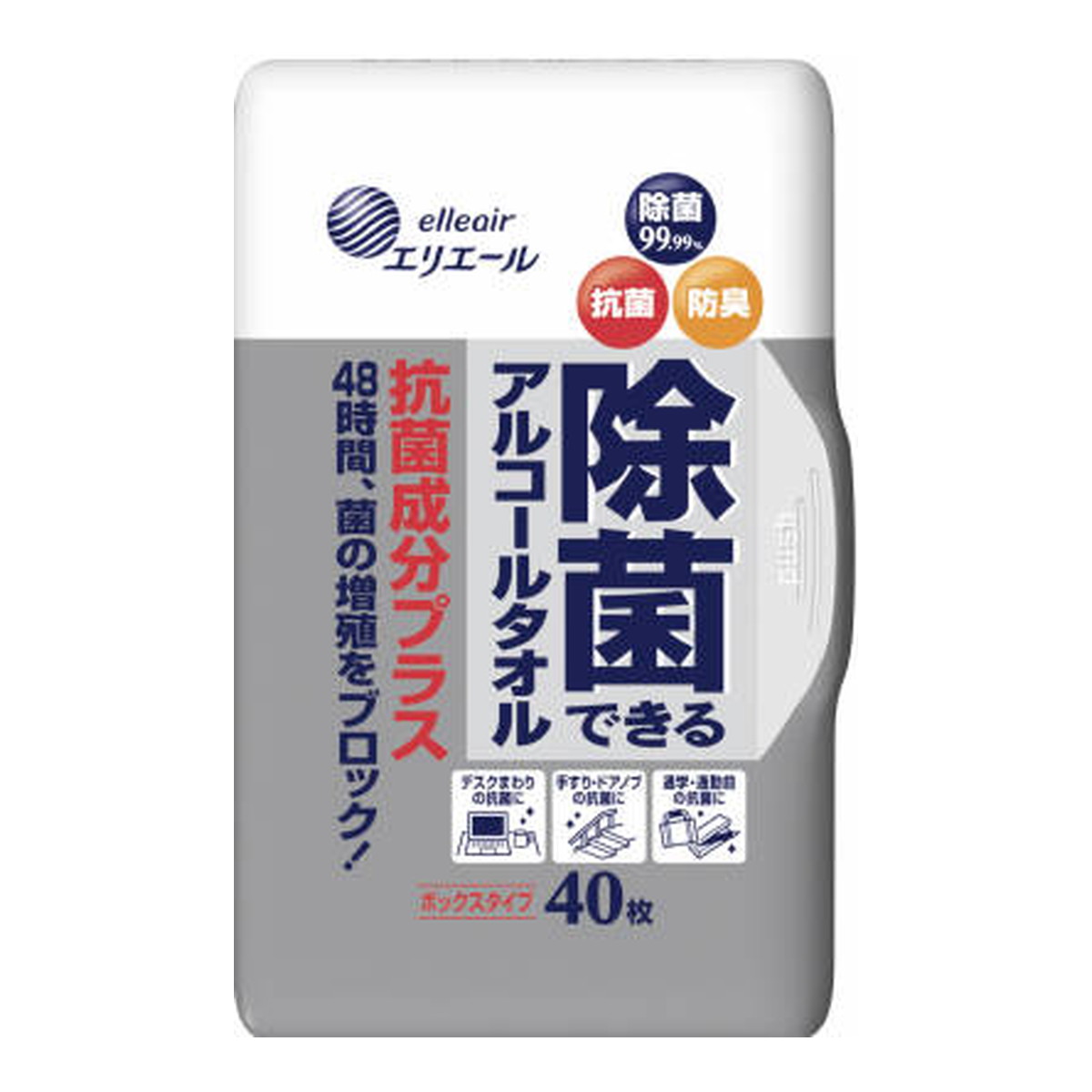 1569円 【89%OFF!】 大王製紙 エリエール 除菌できる アルコールタオル 抗菌成分プラス ボックス 本体 40枚入