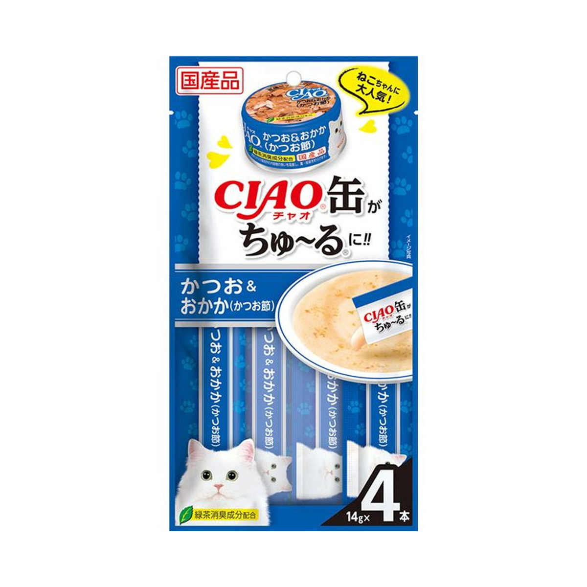 6160円 お手頃価格 いなば CIAO チャオ 缶ちゅーる かつおおかか かつお節 14g×4本