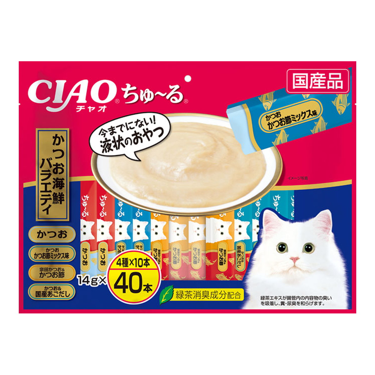 超ポイントアップ祭 いなば CIAOちゅーる かつお海鮮バラエティ 14g×40本