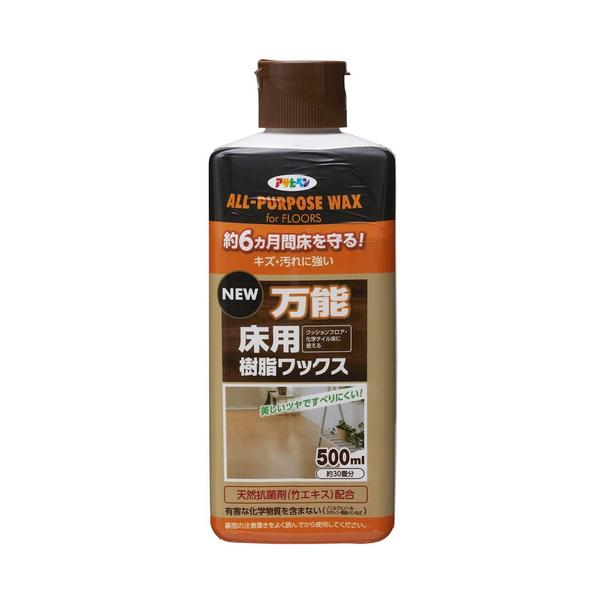 【送料込・まとめ買い×10個セット】アサヒペン NEW万能床用樹脂ワックス 500ml