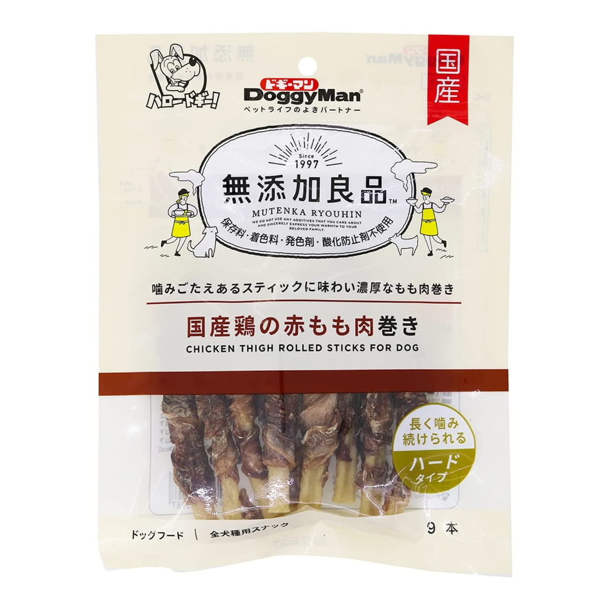 【送料込・まとめ買い×36個セット】ドギーマン 無添加良品 国産 鶏の赤もも肉巻き 9本|姫路流通センター