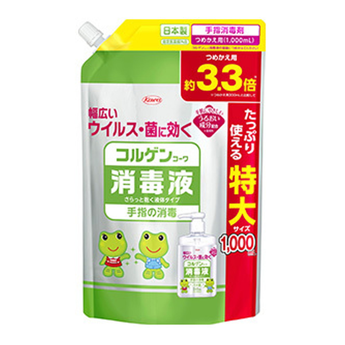 【送料込・まとめ買い&times;10個セット】興和 コルゲンコーワ 消毒液 つめかえ用 1000ml 手指の消毒｜姫路流通センター