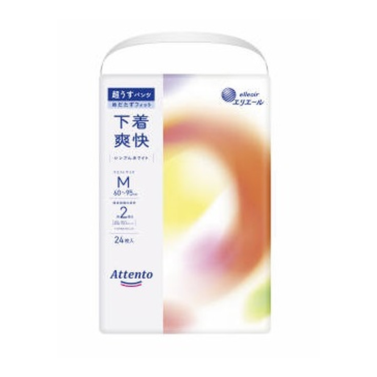 【送料込・まとめ買い×4点セット】大王製紙 エリエール アテント 超うすパンツ 下着爽快 シンプルホワイト M 24枚入