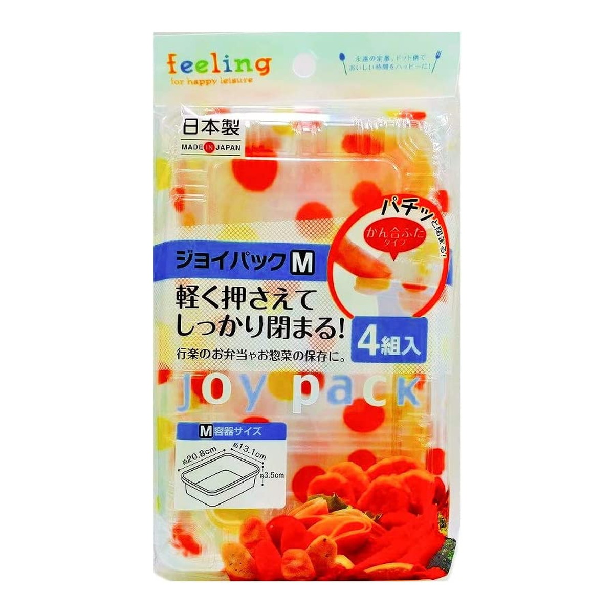 【送料込・まとめ買い×60個セット】大和物産 feeling ジョイパック M 4組