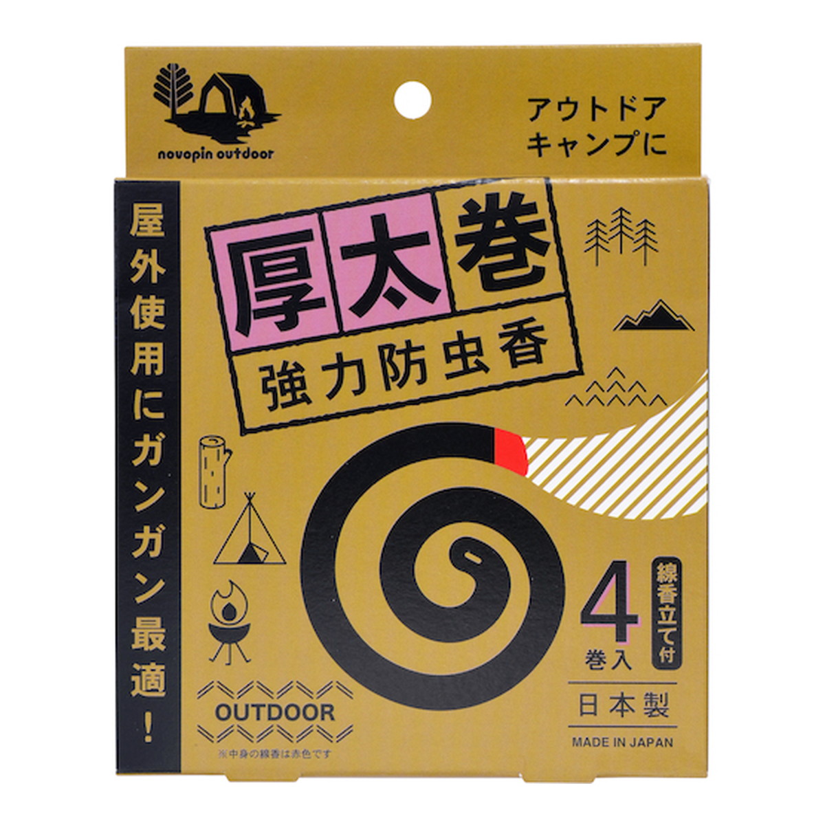 【送料込・まとめ買い×120個セット】紀陽除虫菊 厚太巻 強力防虫香 4巻入|姫路流通センター