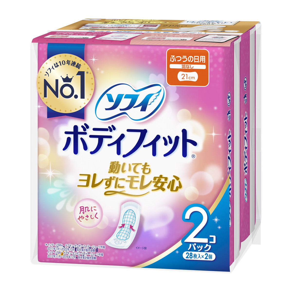 【送料込・まとめ買い&times;18個セット】ユニ・チャーム ソフィ ボディフィット 羽なし 28枚入&times;2コパック ふつうの日用 生理用ナプキン｜姫路流通センター