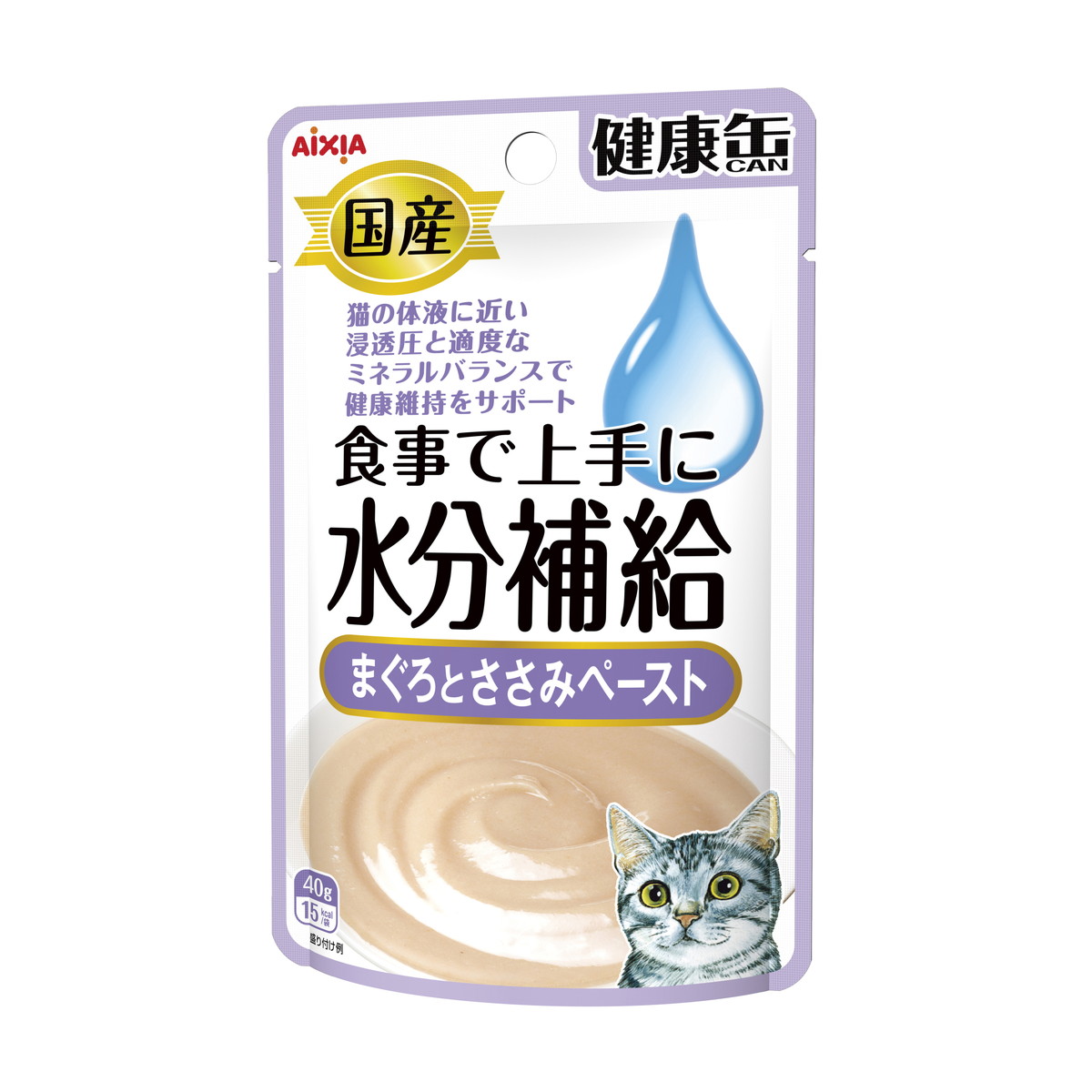 【送料込・まとめ買い×48個セット】アイシア AIXIA 国産 健康缶パウチ 水分補給 まぐろとささみペースト 40g