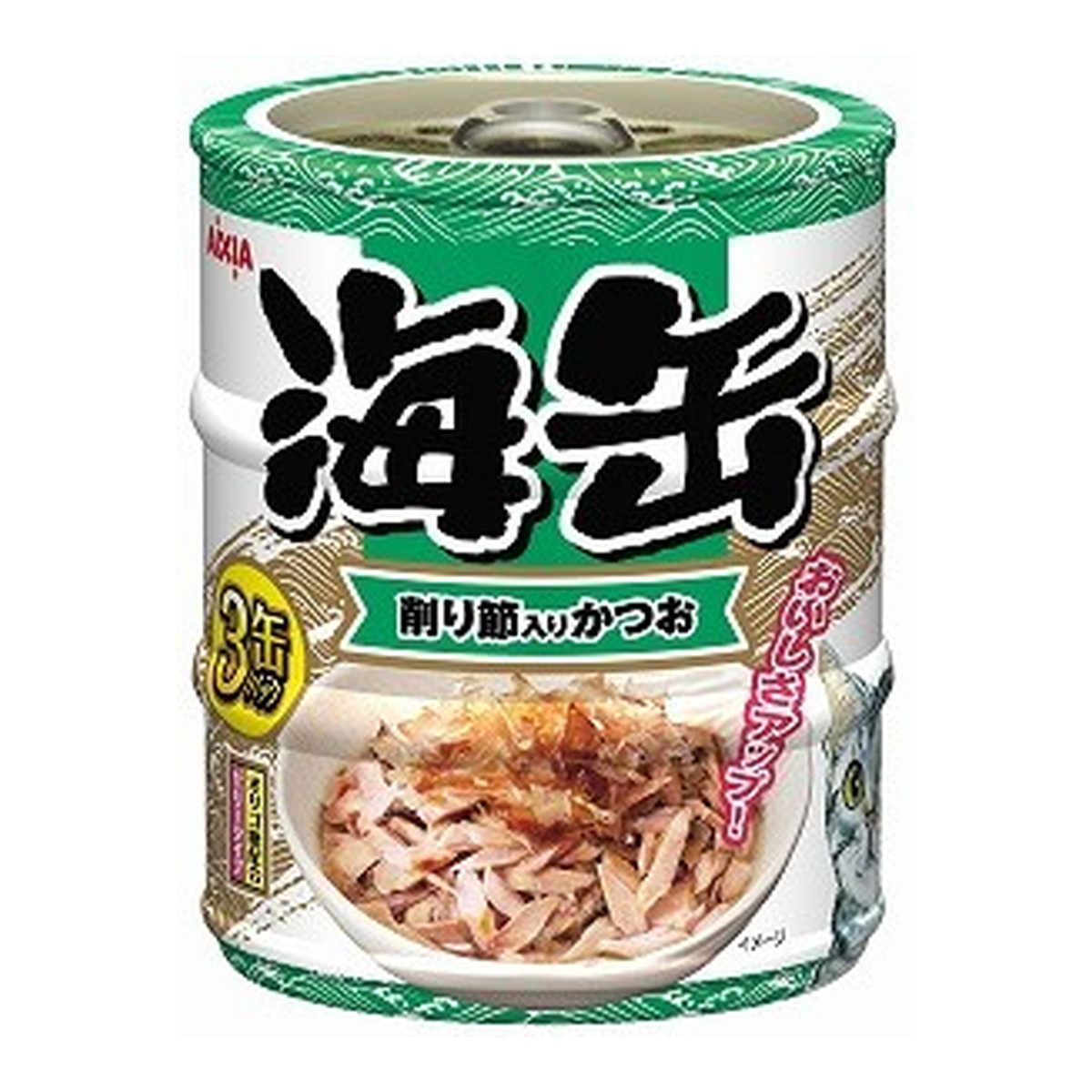 【送料込・まとめ買い×24個セット】アイシア 海缶 ミニ 削り節入りかつお 60g×3缶パック キャットフード
