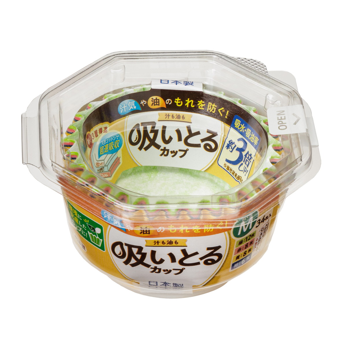 【送料込・まとめ買い×150個セット】東洋アルミ 汁も油も吸いとるカップ M 4色入 34枚入 お弁当カップ