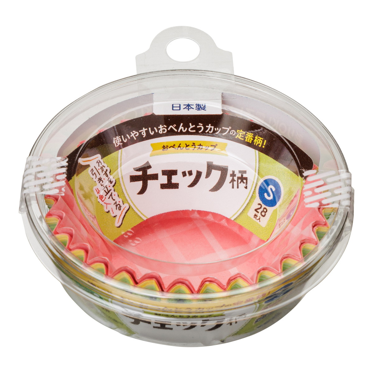 【送料込・まとめ買い×120個セット】東洋アルミ おべんとうカップ チェック柄 S 4色入 28枚入|姫路流通センター
