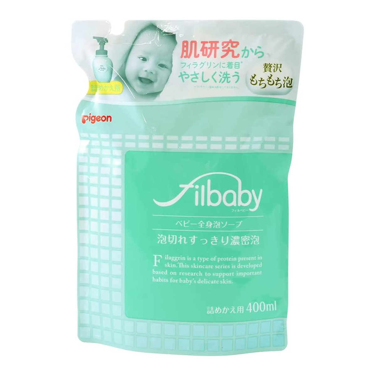 【送料込・まとめ買い×4点セット】ピジョン フィルベビー ベビー 全身 泡ソープ つめかえ用 400ml