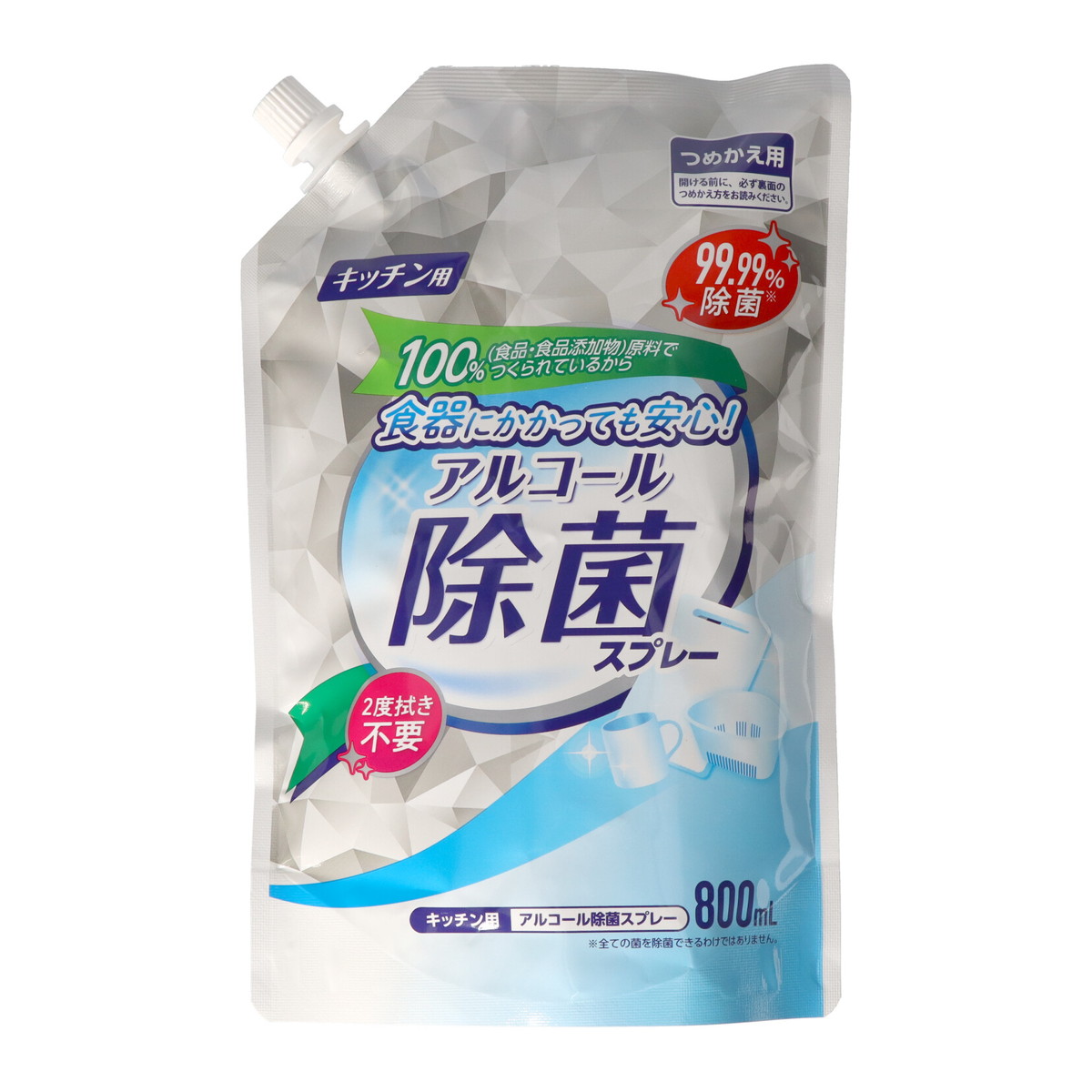 【送料込・まとめ買い×12個セット】ミツエイ キッチン用 アルコール除菌スプレー つめかえ用 大容量 800mL