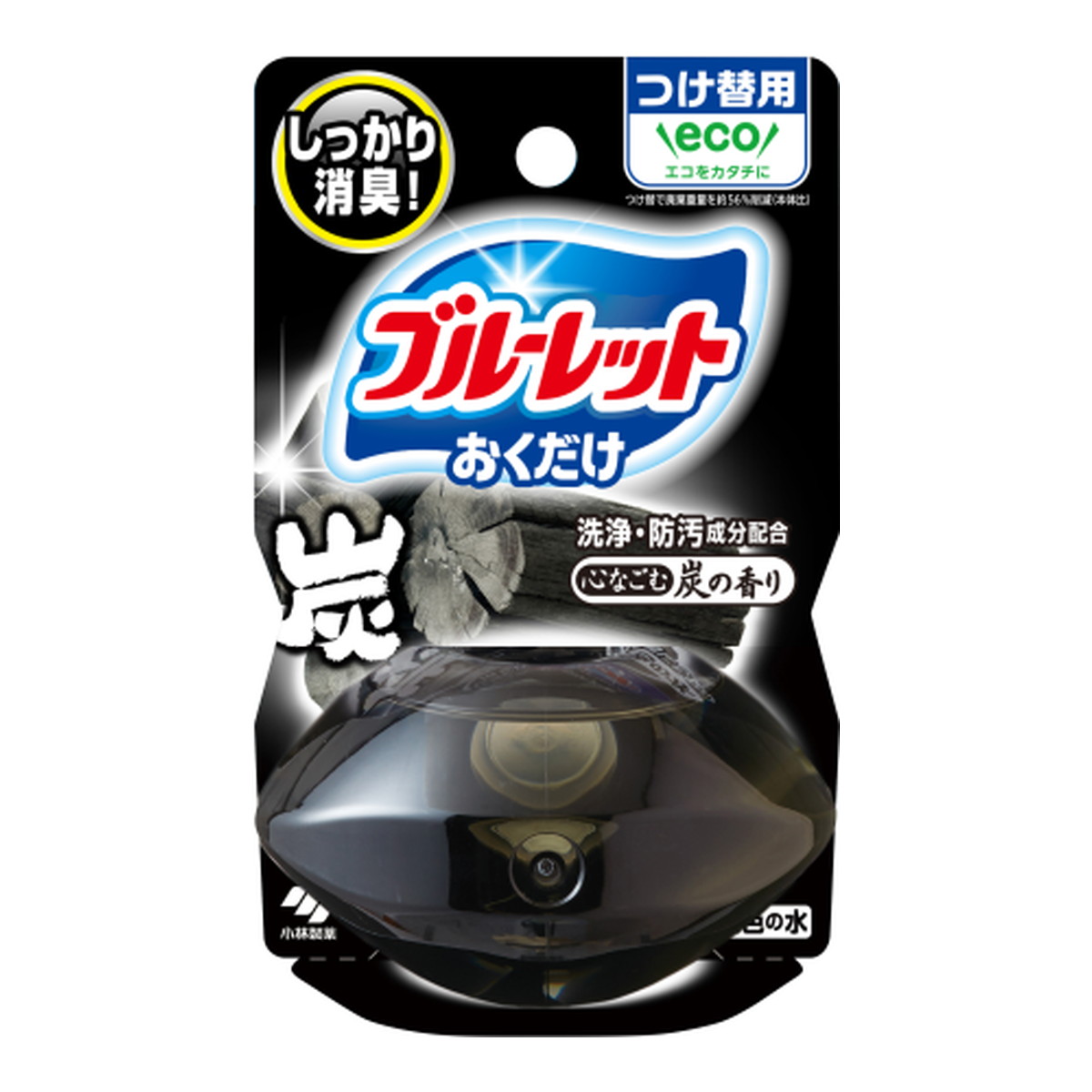 【送料込・まとめ買い×48個セット】小林製薬 液体ブルーレット おくだけ つけ替用 心なごむ炭の香り 70ml