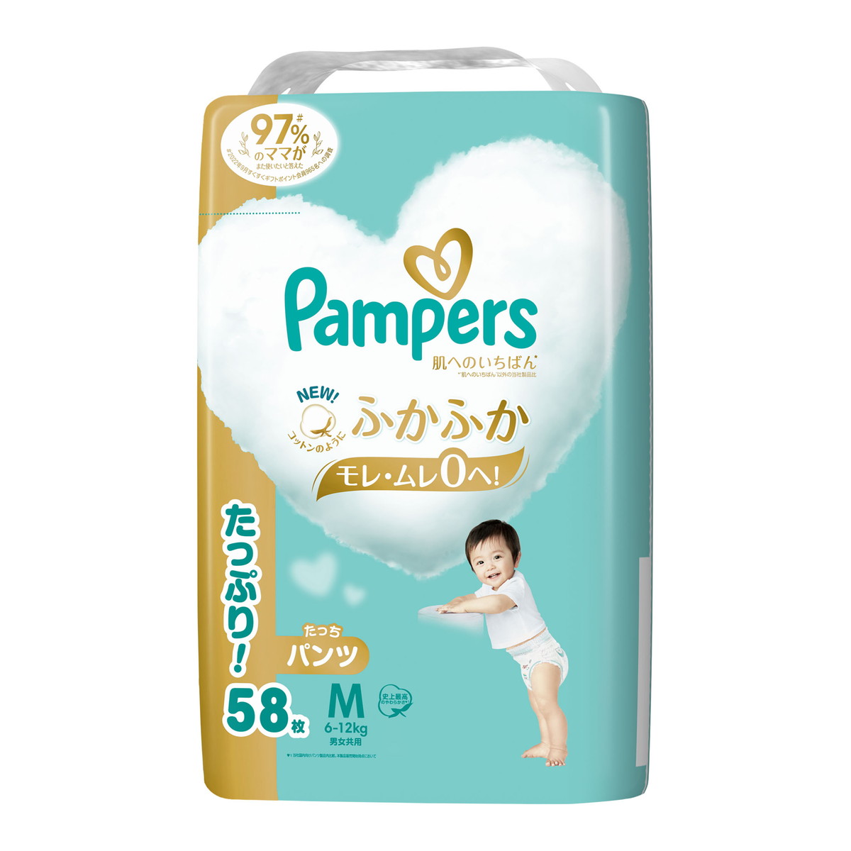 P&G パンパース　M ３１２枚（５２枚×6袋）パンツ　子供　紙おむつ　新品 Amazon | パンパース 【パンツ Mたっちサイズ】 オムツ さらさら