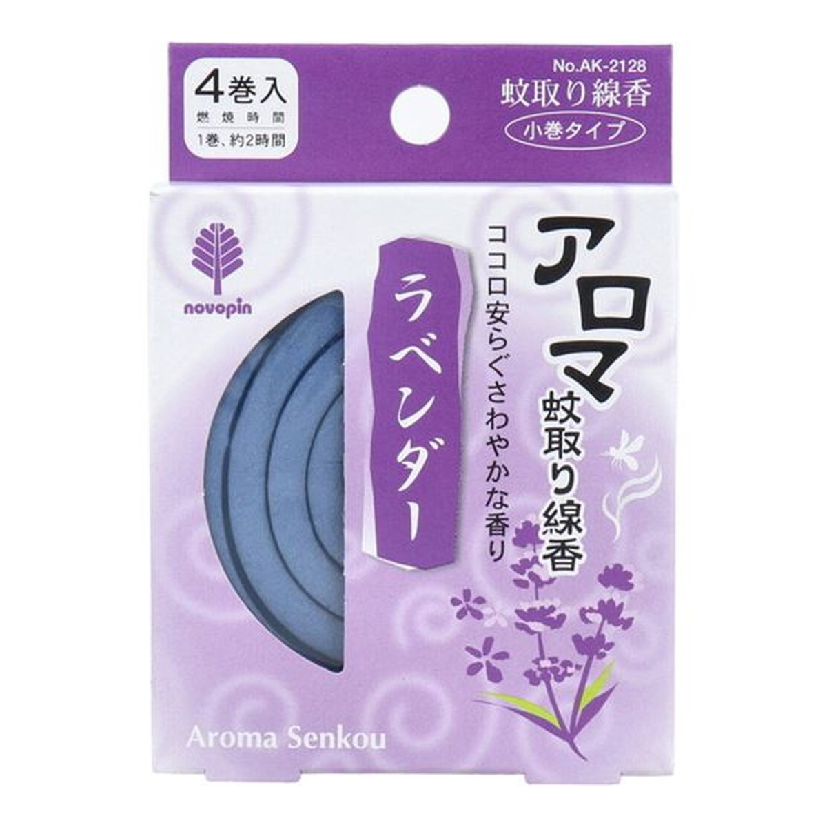 【送料込・まとめ買い×300個セット】紀陽除虫菊 アロマ 蚊取り線香 ラベンダー 4巻