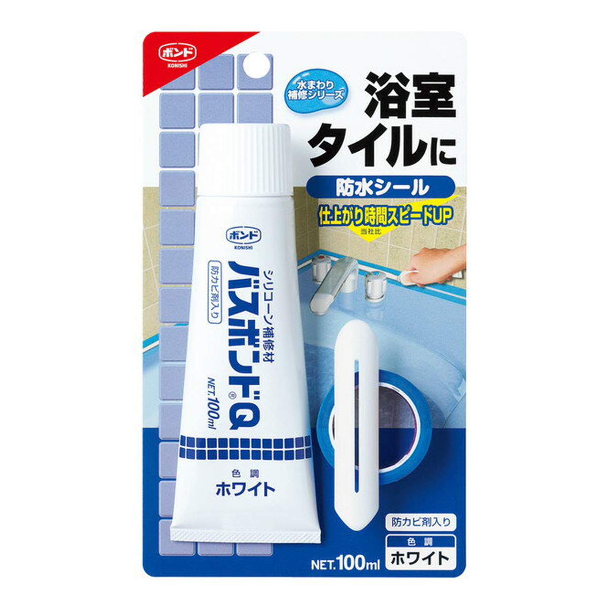 【送料込・まとめ買い×10個セット】コニシ ボンド バスボンドQ ホワイト 100ml シリコーン補修材