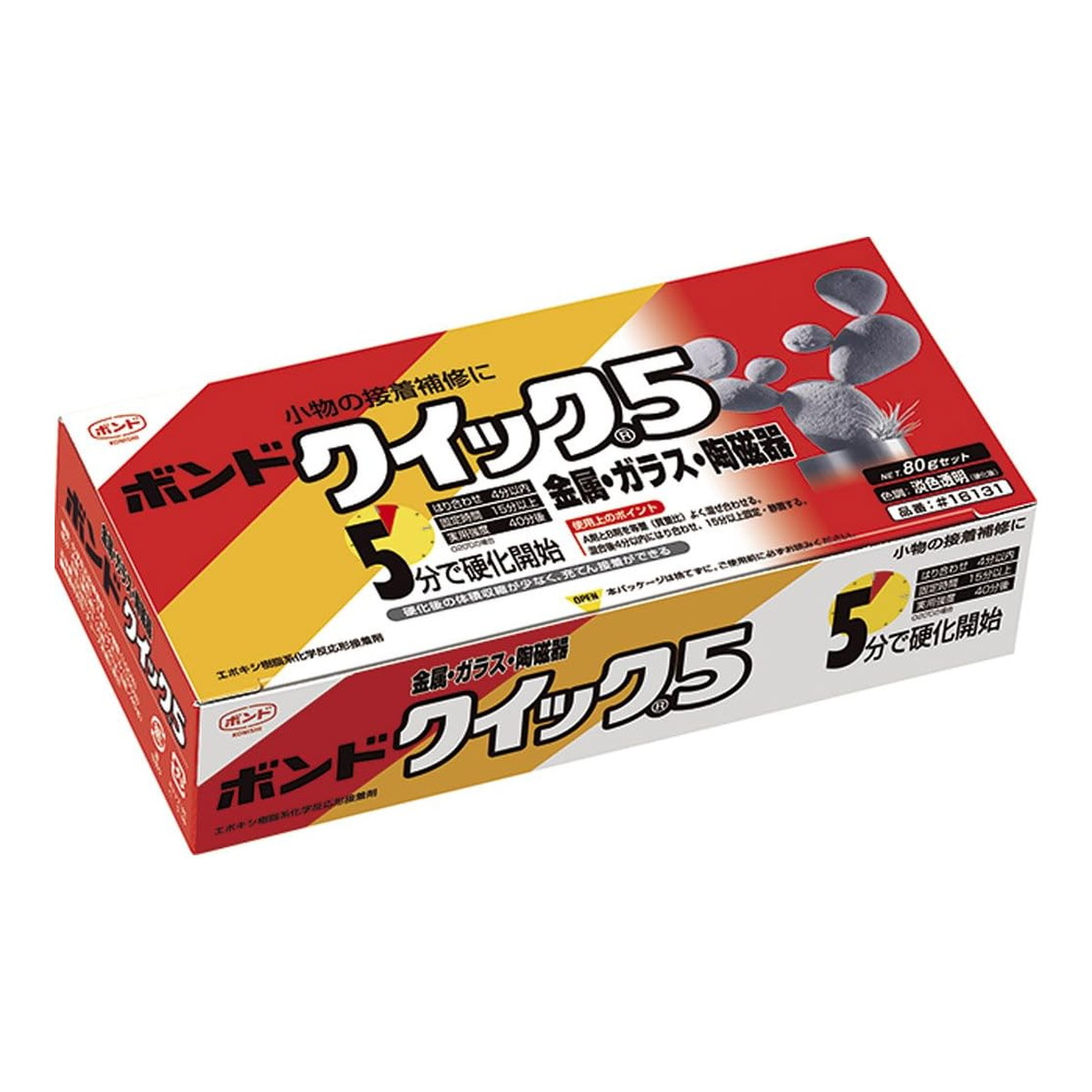 【送料込・まとめ買い×60個セット】コニシ ボンド #16131 クイック5 箱 金属・ガラス・陶磁器 80gセット