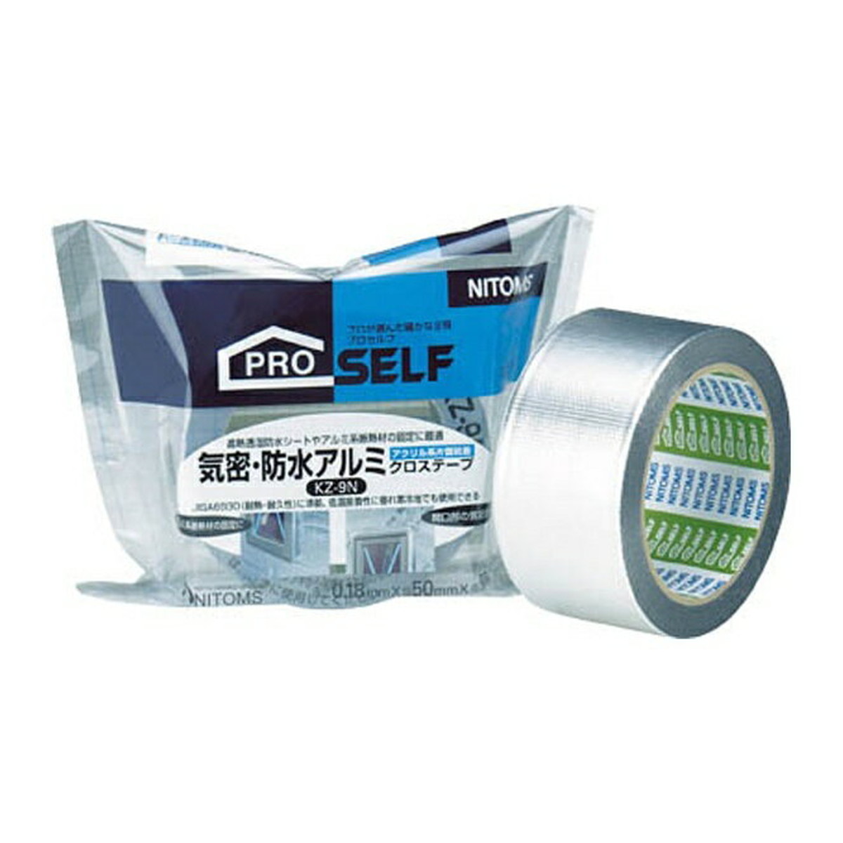 【送料込・まとめ買い×5個セット】ニトムズ 気密防水アルミクロステープ(片面粘着)KZ9N