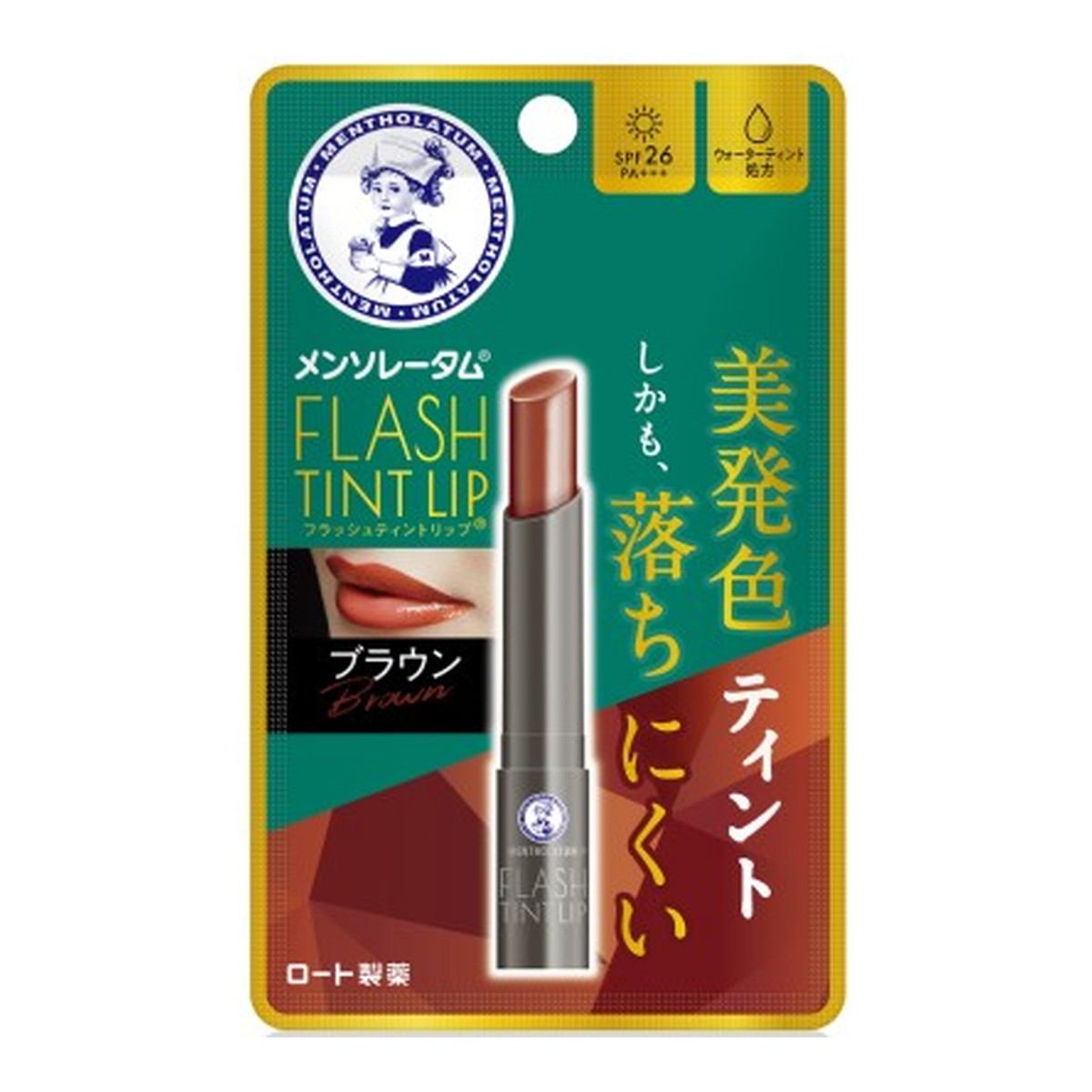 【送料込・まとめ買い×200個セット】ロート製薬 メンソレータム フラッシュ ティントリップ ブラウン 2g