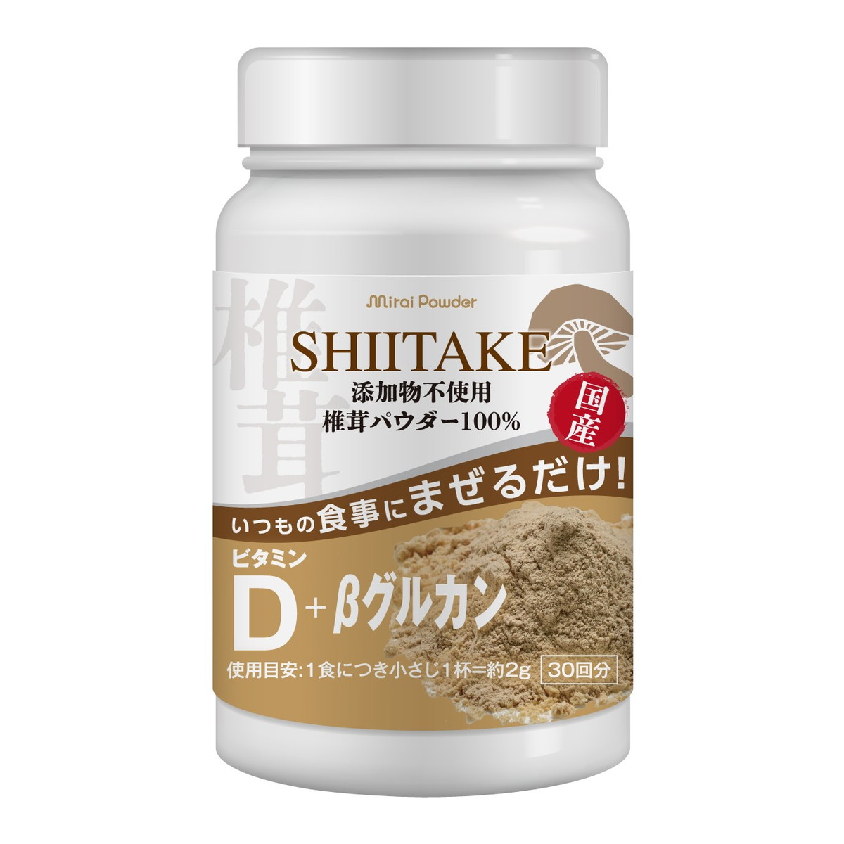 【送料込・まとめ買い×60個セット】ビタットジャパン ミライパウダー 椎茸 ボトルタイプ 60g