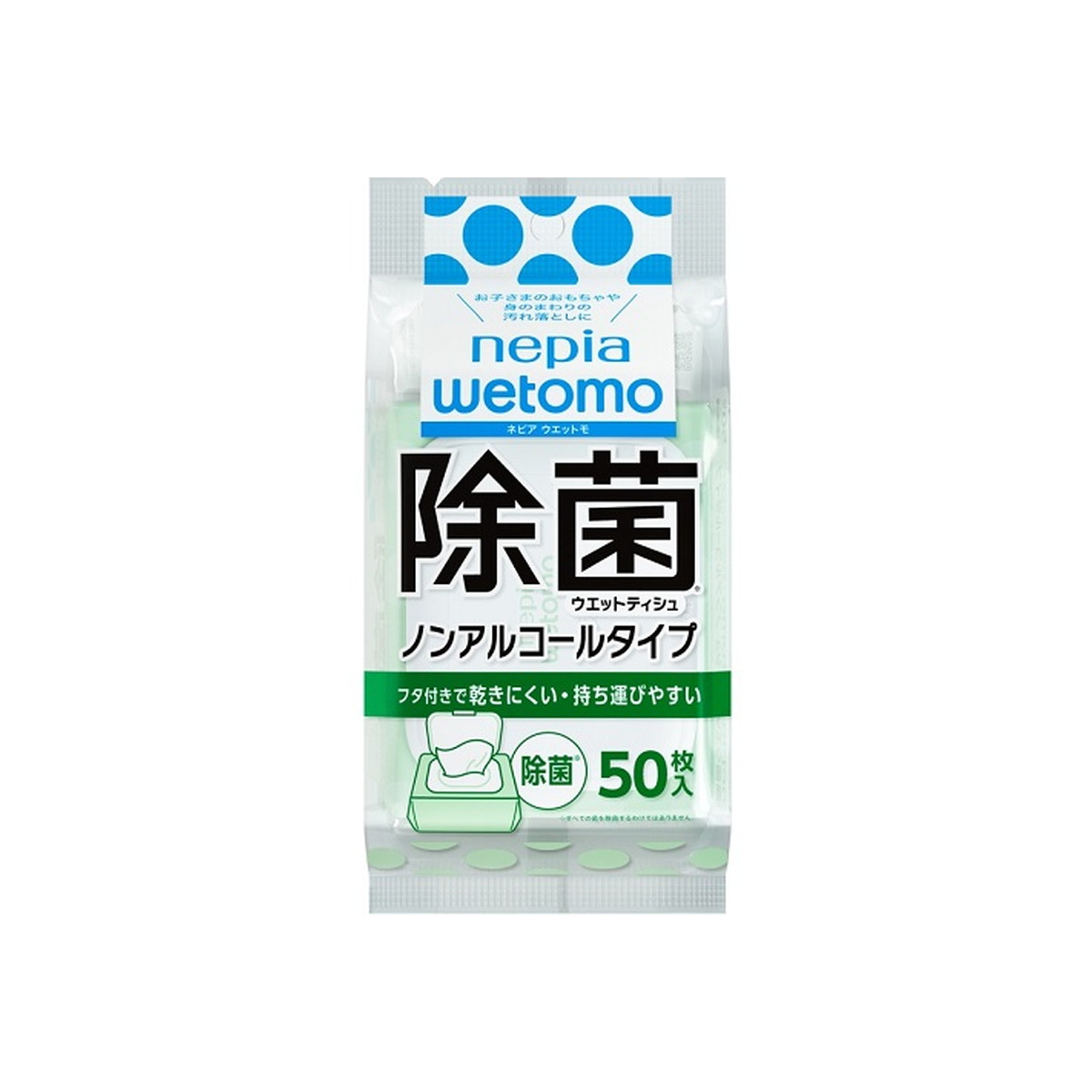 【送料込・まとめ買い&times;36個セット】王子ネピア wetomo 除菌 ウエットティシュ ノンアルコールタイプ 50枚入｜姫路流通センター