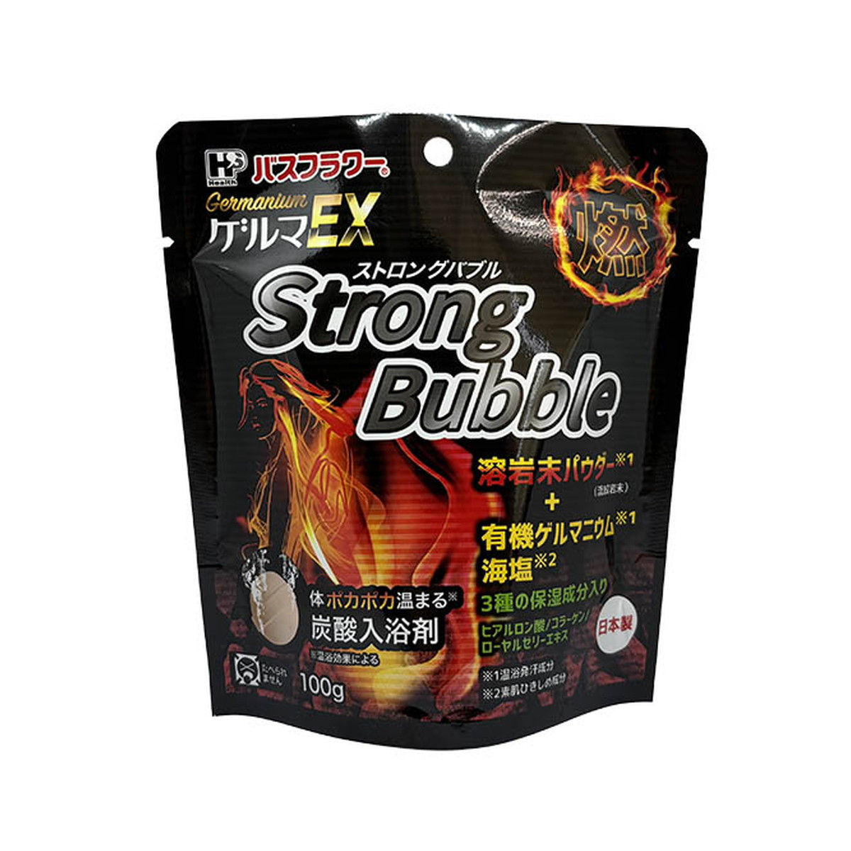 【送料込・まとめ買い×40個セット】ヘルス バスフラワー ゲルマEX ストロングバブル 100g 炭酸入浴剤