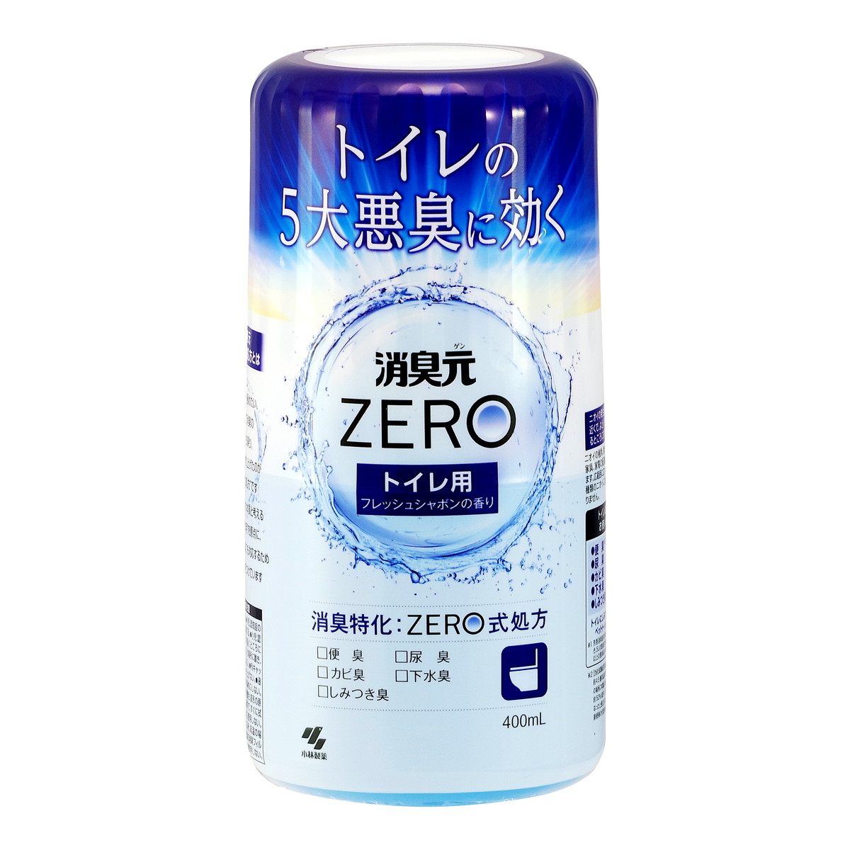 【送料込・まとめ買い×16個セット】小林製薬 消臭元 ZERO トイレ用 フレッシュシャボンの香り 400ml 消臭 芳香剤 本体