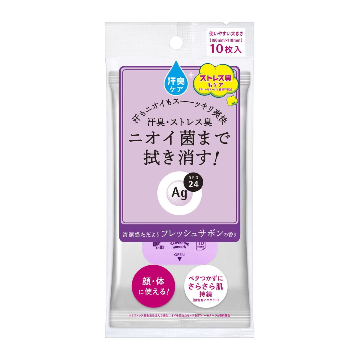 【送料込・まとめ買い×36個セット】エージー24 クリアシャワーシート フレッシュサボンの香り 10枚入