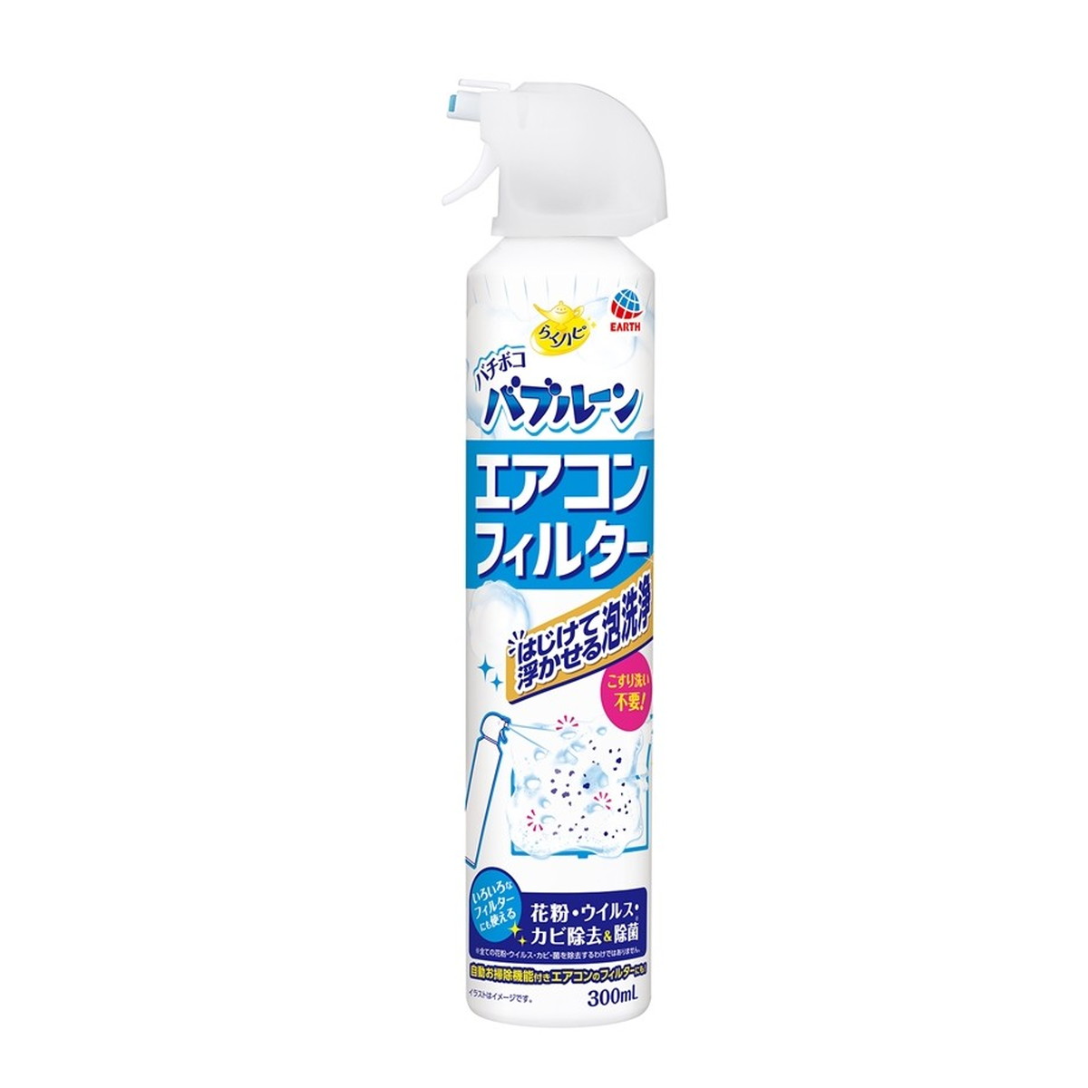 【送料込・まとめ買い×20個セット】アース製薬 らくハピ バチボコバブルーン エアコンフィルター 300mL|姫路流通センター