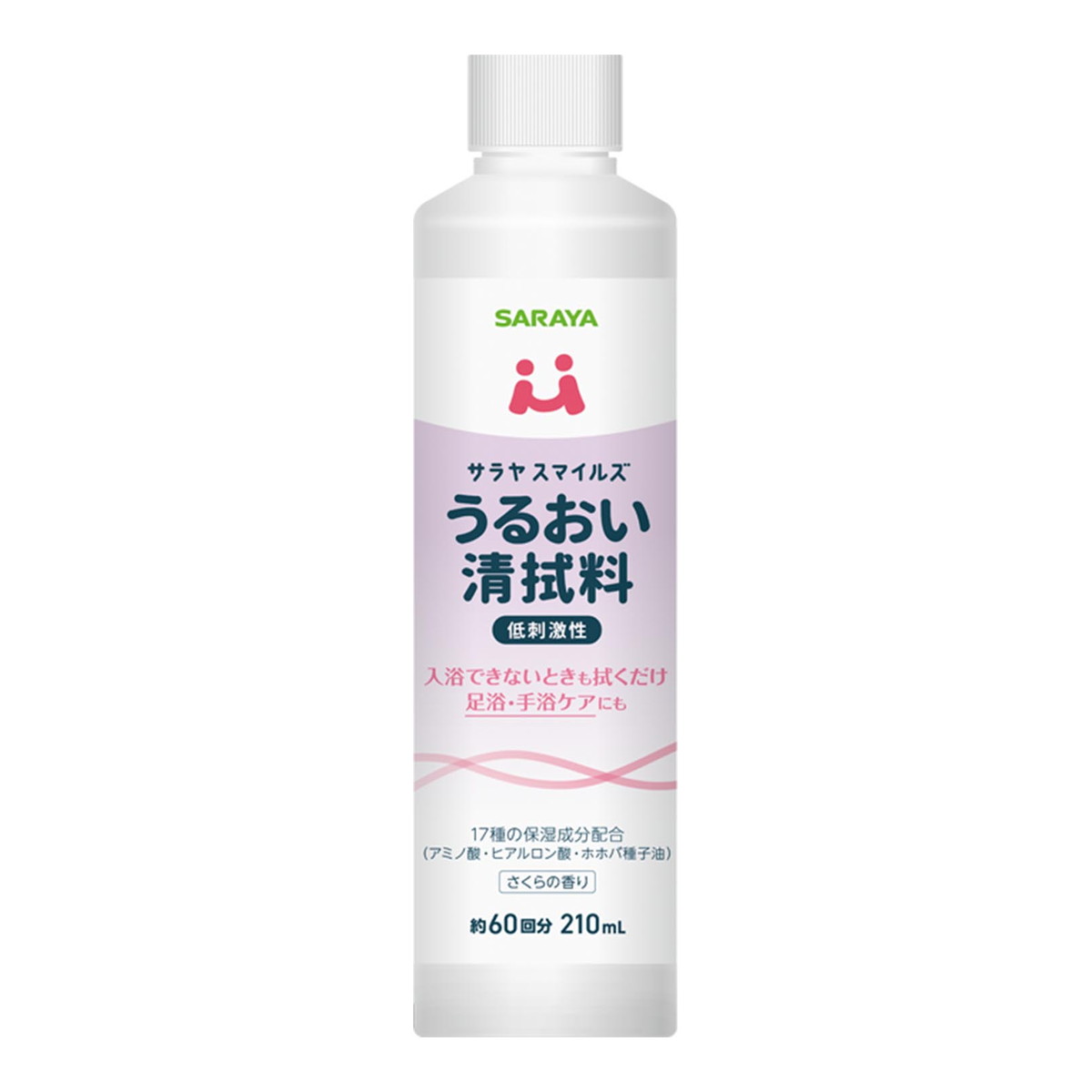 【送料込・まとめ買い×10個セット】サラヤ スマイルズ うるおい清拭料 さくらの香り 210mL