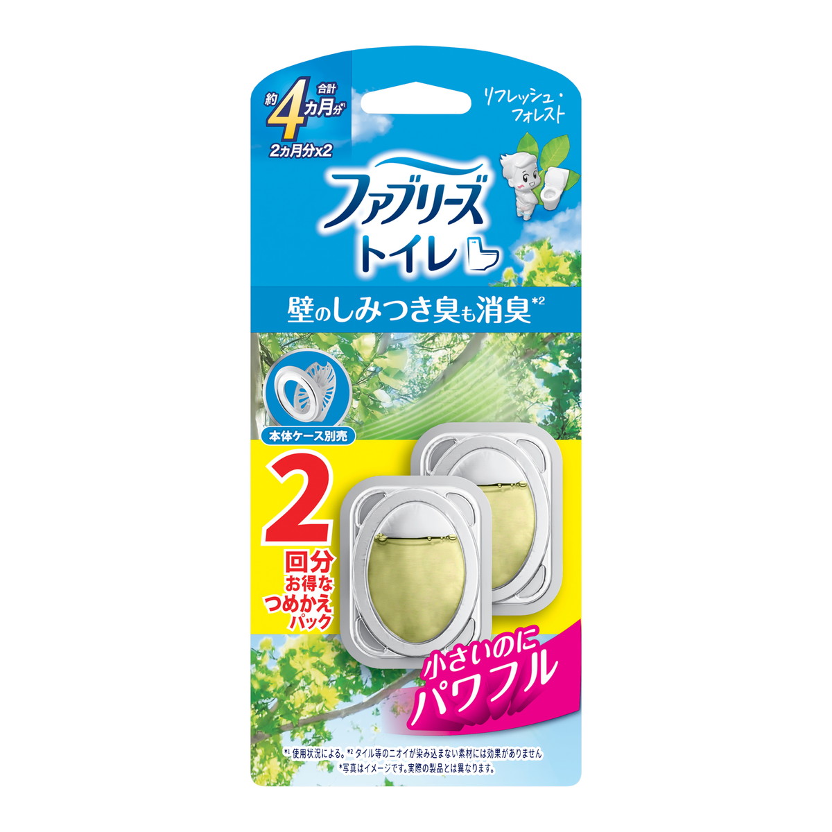 【送料込・まとめ買い&times;12個セット】ファブリーズ トイレ用消臭剤 リフレッシュ・フォレスト つめかえ 2個入 P&G｜姫路流通センター
