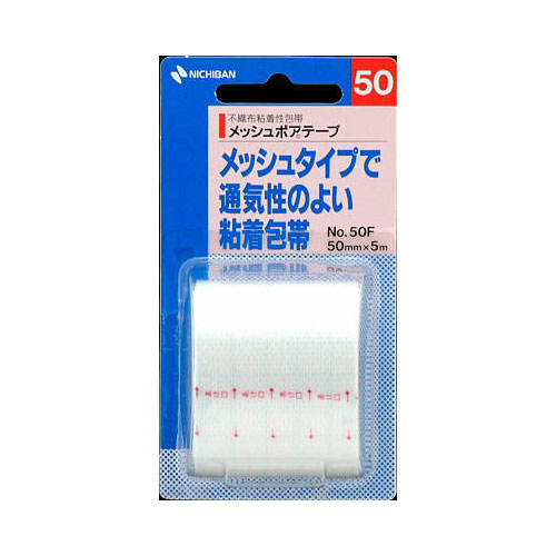 【まとめ買い×010】ニチバン 粘着包帯 メッシュポアテープ 50mm幅 5m巻き 1巻 ×010点セット（4987167016968）