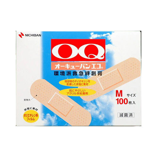【送料込・まとめ買い×100】ニチバン 救急ばんそうこう オーキューバンエコ Mサイズ 100枚入り ×100点セット（4987167040208）