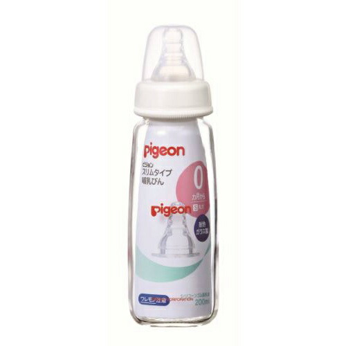 【送料込・まとめ買い×4点セット】ピジョン スリムタイプ ほ乳びん　耐熱ガラス製　２００ＭＬ (4902508003629)