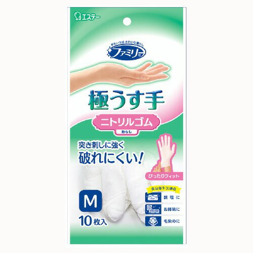 エステー*ファミリーニトリルゴム極うす手Mホワイト10#0909