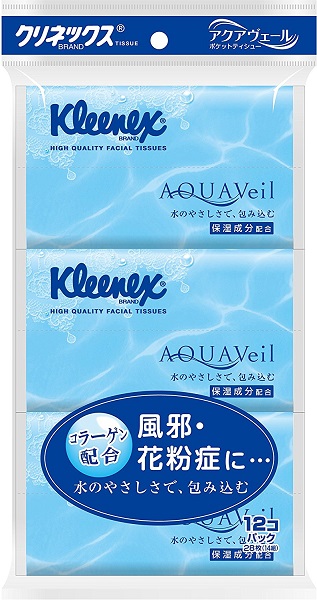 【24個で送料込】日本製紙クレシア クリネックス　ティシュー　アクアヴェールポケット ( 内容量：12個 ) ×24点セット ( 4901750471286 )