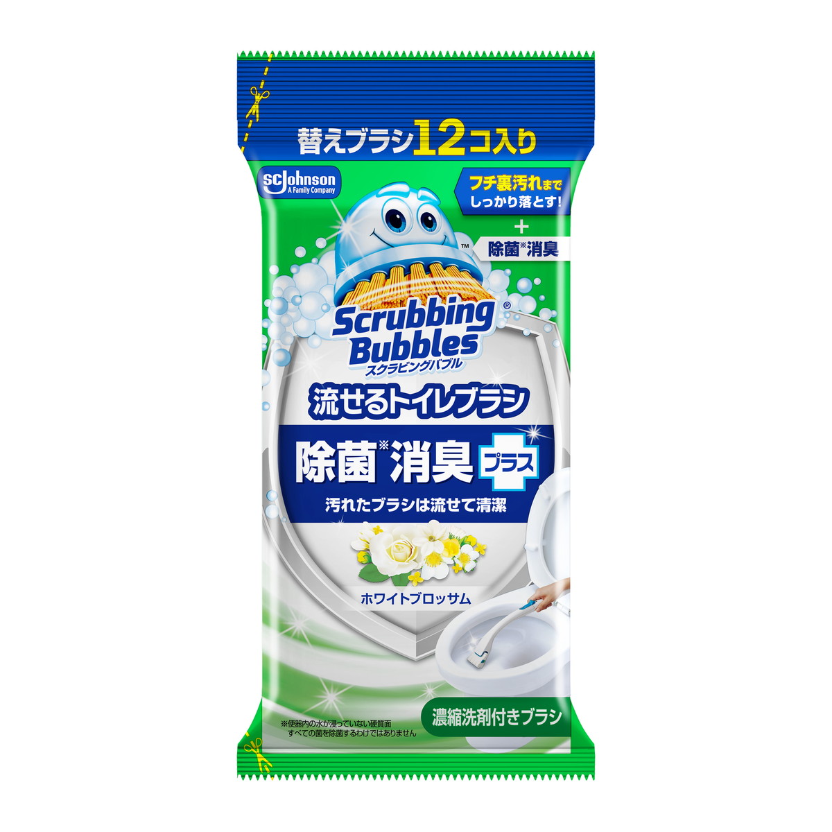 【送料込・まとめ買い×20個セット】ジョンソン スクラビングバブル 流せるトイレブラシ ホワイトブロッサム 替えブラシ 12コ入り