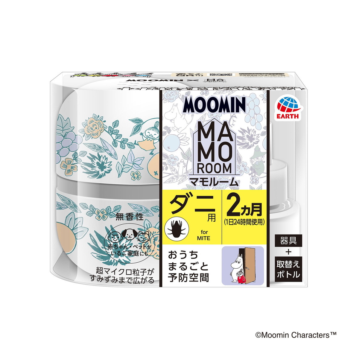 【送料込・まとめ買い&times;10個セット】アース製薬 マモルーム ダニ用 ムーミン 2ヵ月用セット｜姫路流通センター