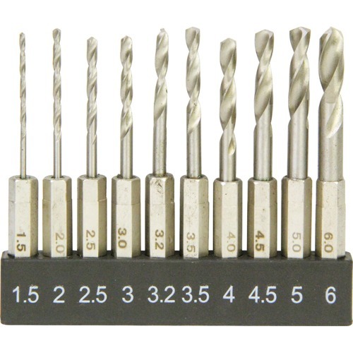【送料込・まとめ買い×7点セット】E-Value 鉄工用ドリルセット 六角軸 ショート ESTD-10HEX(10本組)