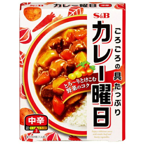 【送料込】Ｓ＆Ｂ　カレー曜日　中辛　230g×30個セット ( 4901002052232 ) 7,912円