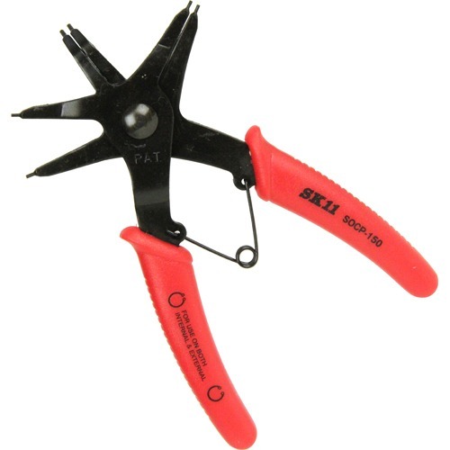 【送料込・まとめ買い×9点セット】藤原産業 SK11 スナップリングプライヤー 軸用・穴用兼用 SOCP-150 (1コ入)|姫路流通センター