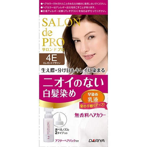 【送料無料・まとめ買い×１０】【ダリヤ】【サロンドプロ】サロンドプロ無香料ヘアカラー早染め乳液 ( 白髪用 ) ４Ｅ＜エレガントブラウン＞×10点セット ( 4904651181483 )
