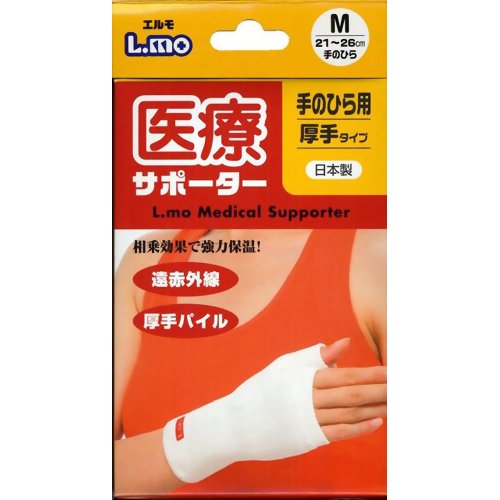 【送料込・まとめ買い×5個セット】日進医療器(衛生用品) エルモ 医療サポーター 手のひら用 厚手タイプ M 1枚入