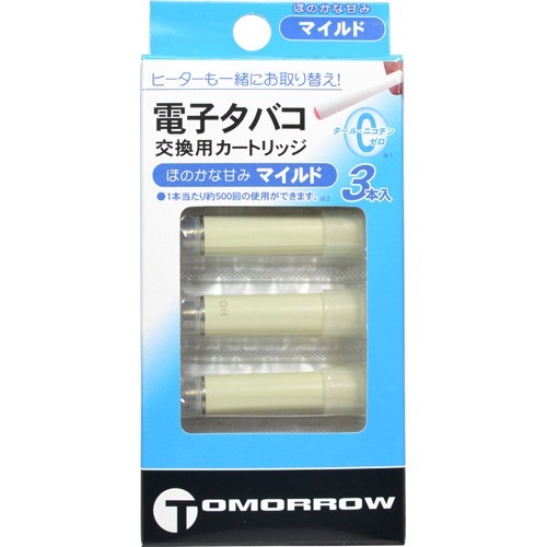 【送料無料・まとめ買い×10】トップランド トゥモロー 電子タバコ 交換用カートリッジ マイルド 3本入  ×10点セット（4936960106758）